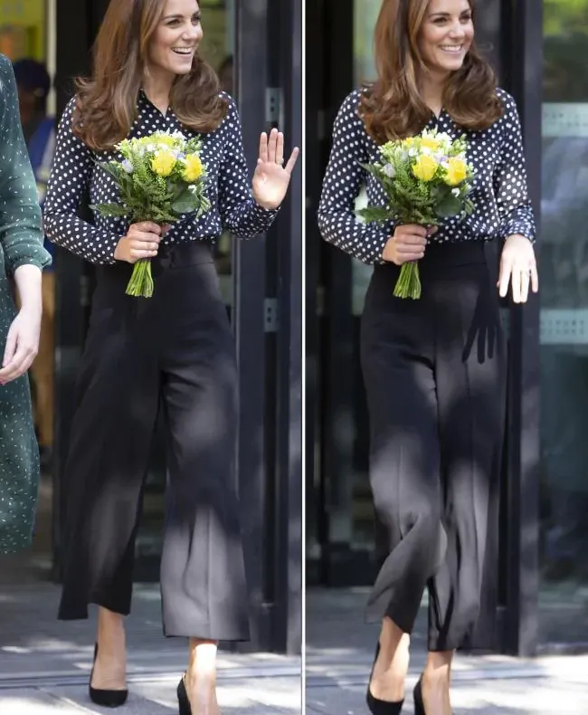 Ducesa de Cambridge a purtat pantaloni de 160 lei